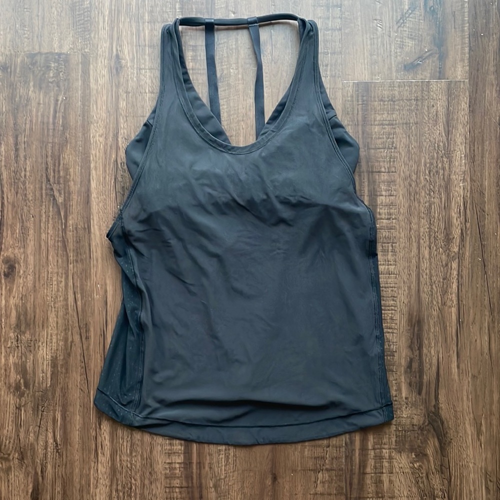 Lululemon black tank top with built in bra